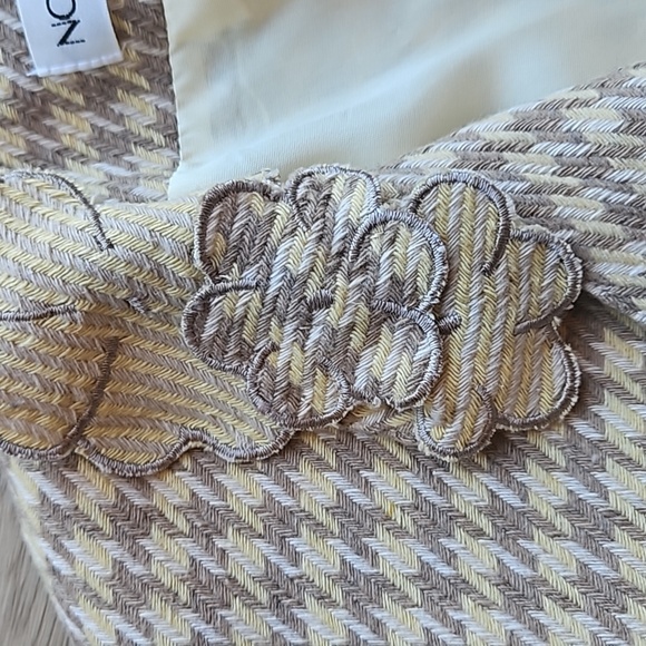 Noviello Bloom Vintage Academia Beige Tan Floral Houndstooth Wool Blazer 8 - Picture 4 of 8